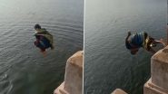 साड़ी पहनकर बुजुर्ग महिला ने नदी में लगाई डुबकी, बच्चों की तरह गोता लगाकर उड़ाए सबके होश (Watch Viral Video)